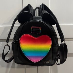Disney Black Backpack with Rainbow Heart